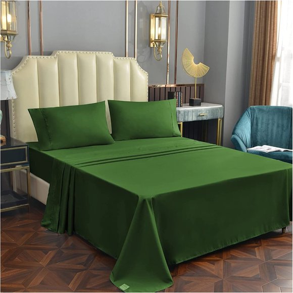 NEW Bamboo Sheet Set Black 4 Piece Bamboo Sheets Soft Breathable Fitted Sheet 16 - Picture 7 of 8